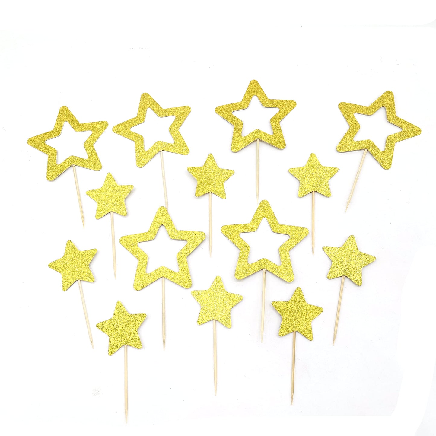 Gold Star Cupcake Toppers Star Cupcake Toppers Twinkle Little Star Decorations Birthday Cupcake Toppers Glitter Star Cake Decora