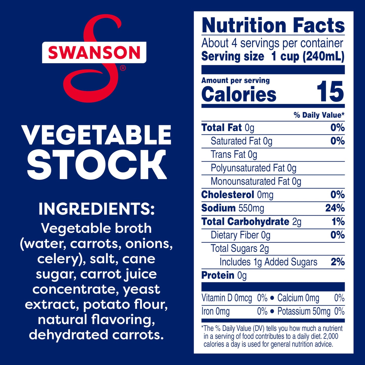 SWANSON S Vegetable Stock, Gluten-Free, 32 Oz Carton, Pack of 12