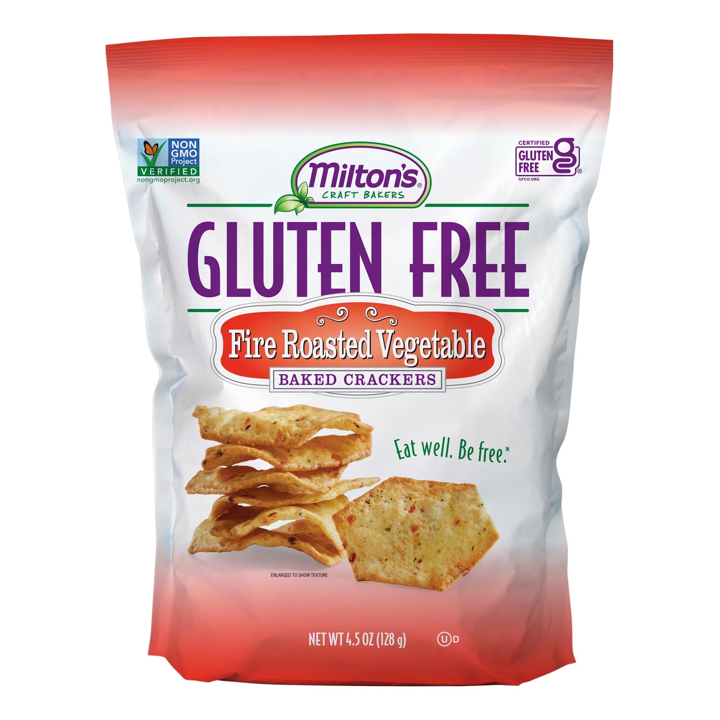 Milton'S Craft Bakers Gluten Free Fire Roasted Vegetable Crackers - Baked Vegetable Crackers, Non-Gmo Project Verified, Kosher, 