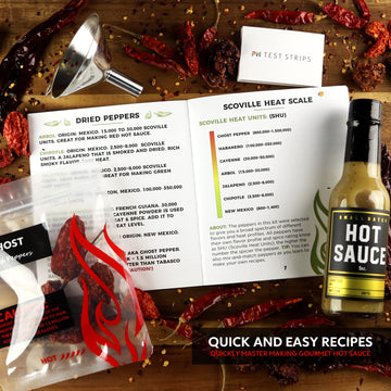Deluxe Hot Sauce Making Kit, Ghost Pepper Edition, Gourmet Spice Blend, 3 Bottles, Fun Labels, Make your own, DIY, for Dad, Gran