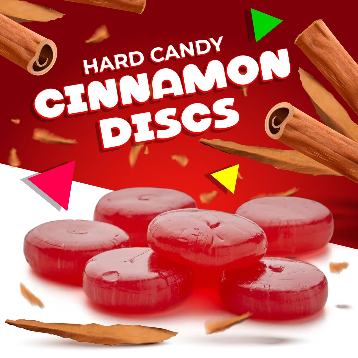 Cinnamon Discs Hard Candy |1 Pound Bag - Approx. 85 Count | Individually Wrapped