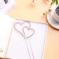 LOVENJOY Double Hearts Cake Topper, Rose Gold, Crystal Rhinestones, 3.5 Inches, Model GA-TH0100A-R