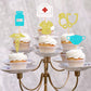 Ercadio Nurse Cupcake Toppers, 24 Pcs, Paper, Red, Happy Nurse Week, Cake Decorations for Nursing School Graduation Party