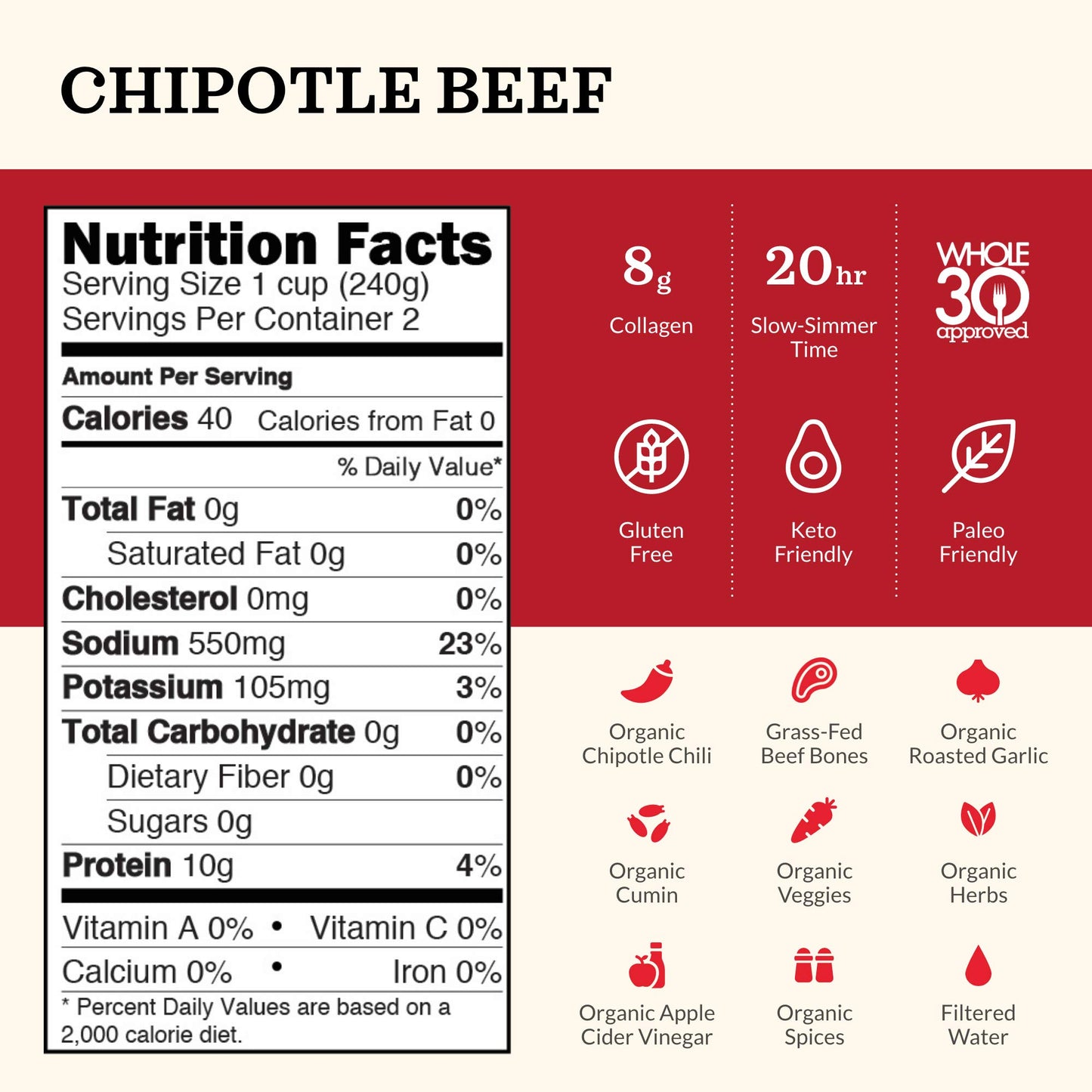 Kettle & Fire Chipotle Beef Bone Broth, Keto & Paleo, Gluten Free, 16.9 oz (Pack of 3)