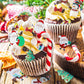 Gersoniel 150 Pieces Edible Christmas Cake Decorations Cupcake Topper Edible Christmas Wafer Stand Up Discs Birthday Cake Cupcak