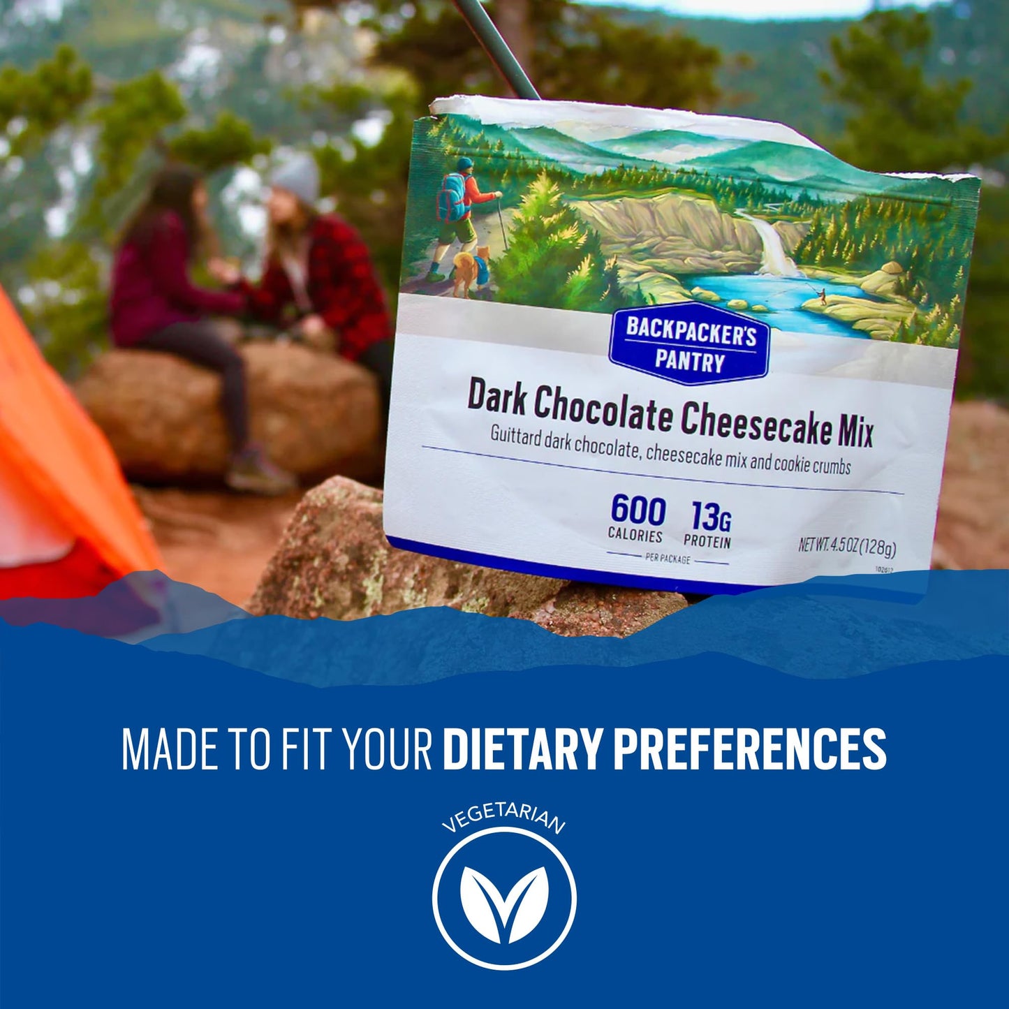Backpackers Pantry Dark Chocolate Cheesecake Mix, 2 Servings Per Pouch (6 Count), Freeze Dried Food, 6 Grams Of Protein, Vegetarian