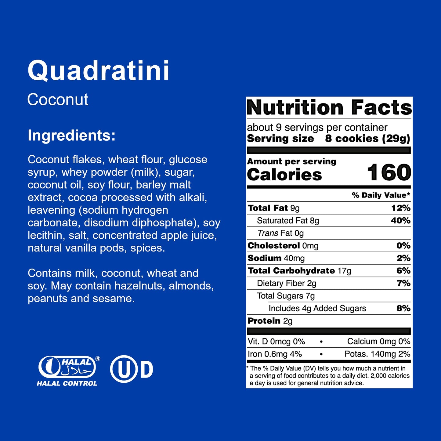 Loacker Quadratini Coconut Bite-Size Wafer Cookies| Large Pack Of 6 | Crispy Wafers With 4 Creamy Layers Of Finest Coconut Cream Filling | Great For Snacks & Desserts | No Artificial Flavorings, Added Colors Or Preservatives | 8.82 Oz Per Bag