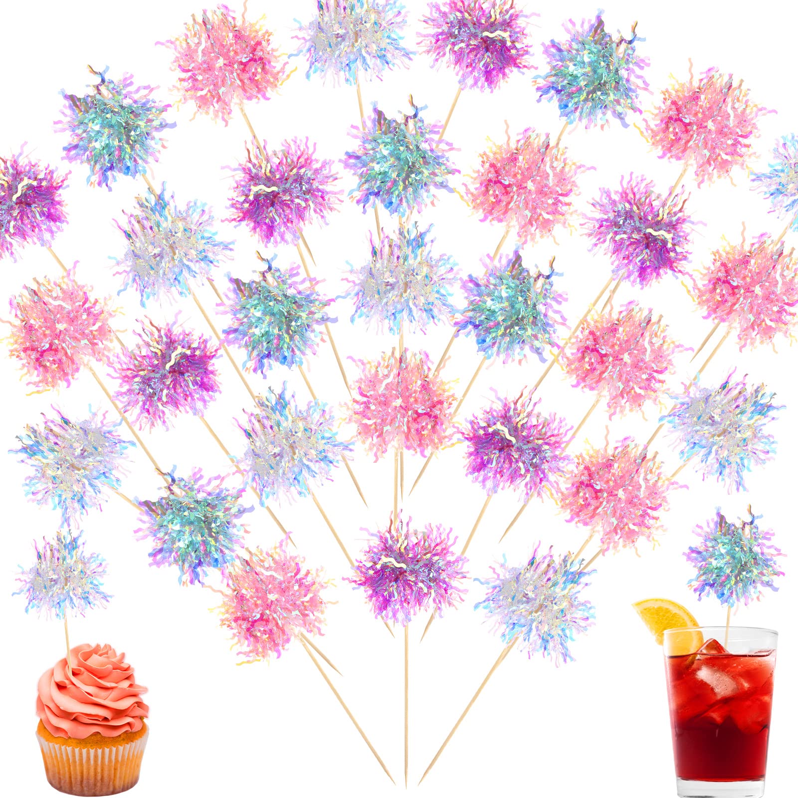 TBoxBo Firework Cupcake Toppers 120 Pcs Foil Frill Toothpicks Model 9j3s5w2yr23 Type2