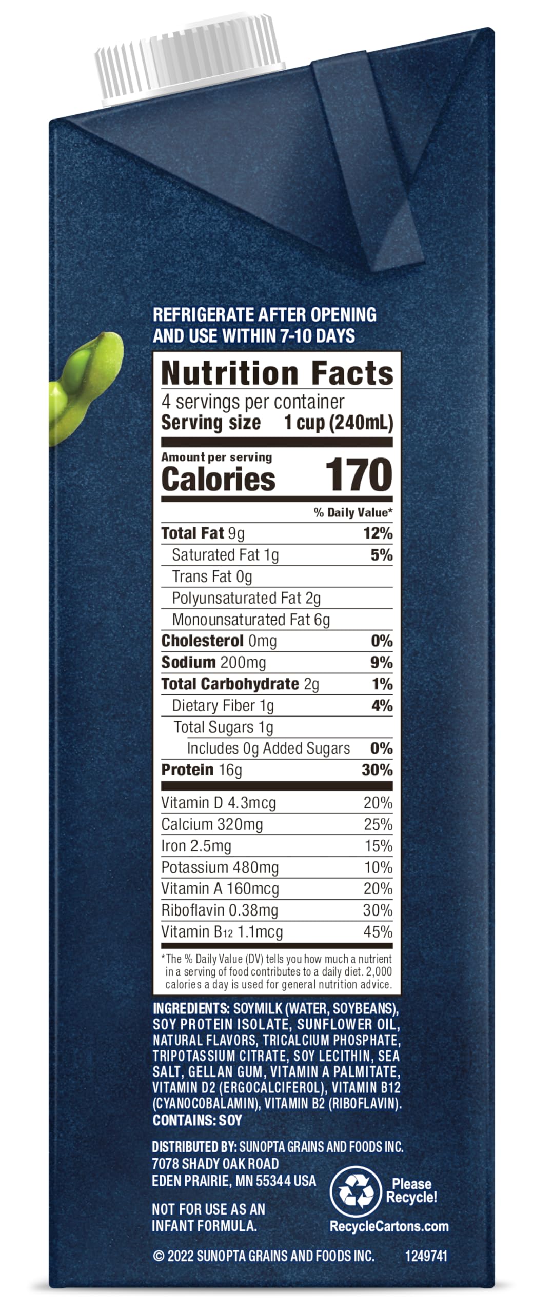 West Life Smoothie Blend Soy Milk, Unsweetened, 16g of Protein, Vegan Dairy Alternative, Lactose-Free, 32oz (Pack of 6)
