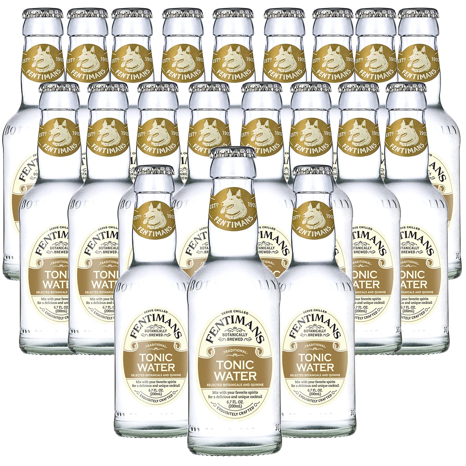 ChromaCast Tonic Water - Botanically Brewed Mixer, 6.7 fl oz Bottles, Pack of 20