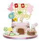 Gyufise Cake Topper Gold Glitter Alice in Wonderland Theme, Small, Paper