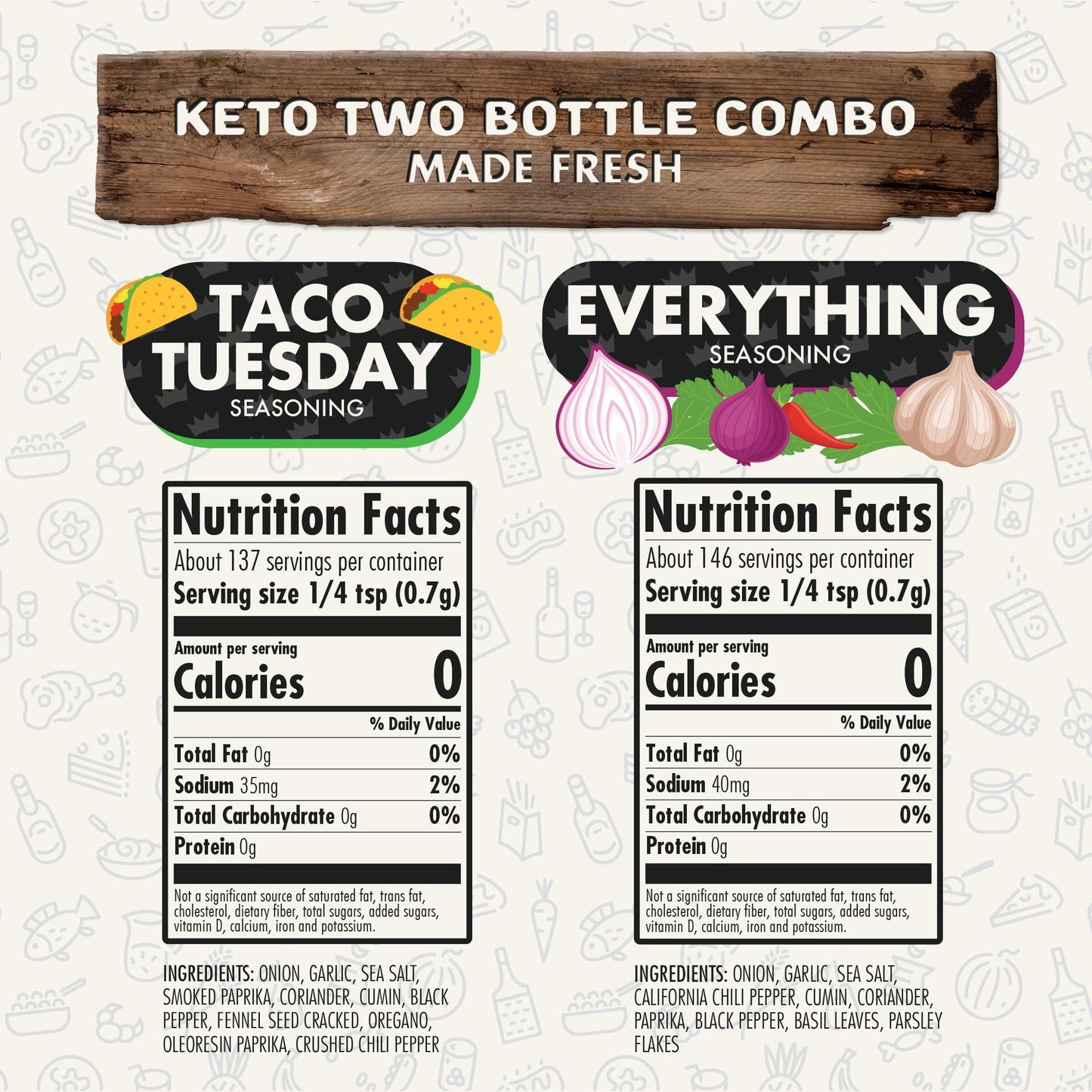 Flavor God Keto Combo Herb and Spice Gift Set - Pack of 2, All Natural Seasoning for Chicken, Beef, Seafood, and Vegetables