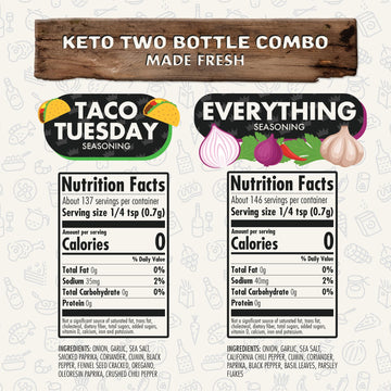 Flavor God Keto Combo Herb and Spice Gift Set - Pack of 2, All Natural Seasoning for Chicken, Beef, Seafood, and Vegetables