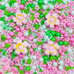 Sentovac Pink Flowers Sprinkles Edible Spring Green Peals Sprinkles For Cake Decorating Candy Cupcake Cake Topper Cookie Baking