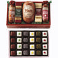 The Swiss Colony High 5 Food Bundle - Assorted Summer Sausages And Cheeses With Christmas Petits Fours - Assorted Chocolate And Mini Layer Cakes Holiday Gift Pack Of 24