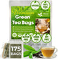 Premium Green Tea Bags, 100% Natural & Pure from Green Tea. Green Herbal Tea. No Sugar, No Gluten, Vegan