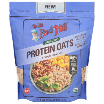 Bobs Red Mill Organic Gluten Free Protein Oats, 32oz (Pack of 1) - 9g/Serving, Non GMO, Whole Grain, Plant Based Protein, Vegan