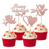 24 Pcs Happy Valentine'S Day Cupcake Toppers Glitter Sweet Love Heart Cupid Cupcake Picks For Valentine'S Day Theme Wedding Enga