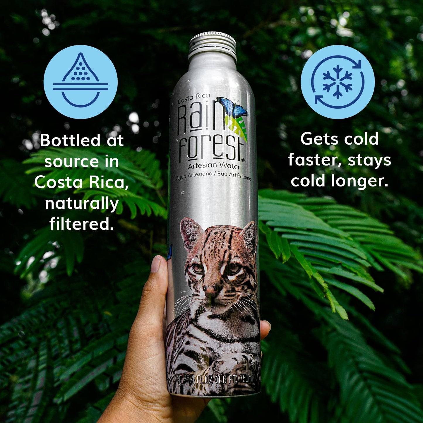 Rainforest Artesian Still Water | Pallet of 111 Boxes - 1 332 Reusable Aluminum Water Bottles (750 ml / 25.36 oz Each) | Eco-Friendly & Sustainable Packaging | Pure Water from a Natural Aquifer