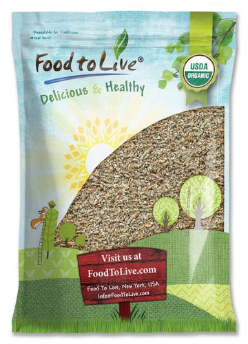 Food to Live Organic Cracked Rye Berries, 8 Pounds - Non-GMO. Crushed & Sifted Groats. Raw, Vegan, Kosher, Bulk. Broken Whole Gr