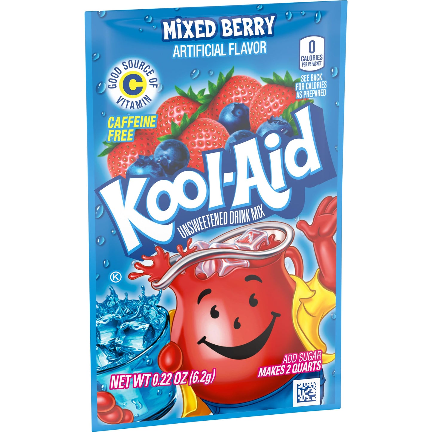 Kool-Aid Unsweetened Mixed Berry Drink Mix, Caffeine Free, 192 Packets, 42.24 Ounce