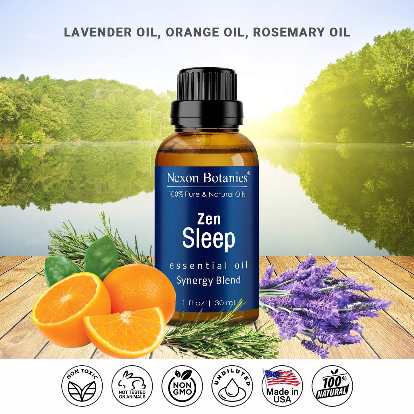 Zen Sleep Essential Oil Blend For Diffuser 30Ml - Rosemary, Lavender Based Sleep Oil For Relaxing, Good Night Sleeping - Calming