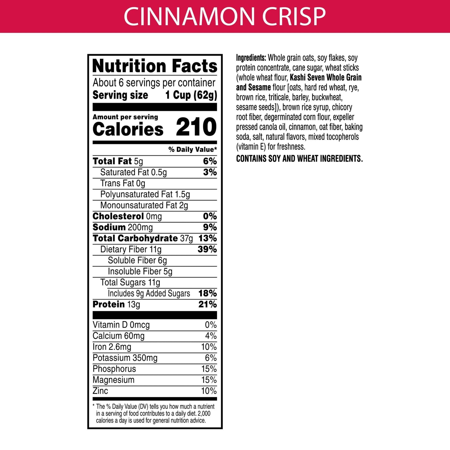 Kashi Go Breakfast Cereal, Vegan Protein, Organic Cereal, Cinnamon Crisp, 14Oz Box (1 Box)