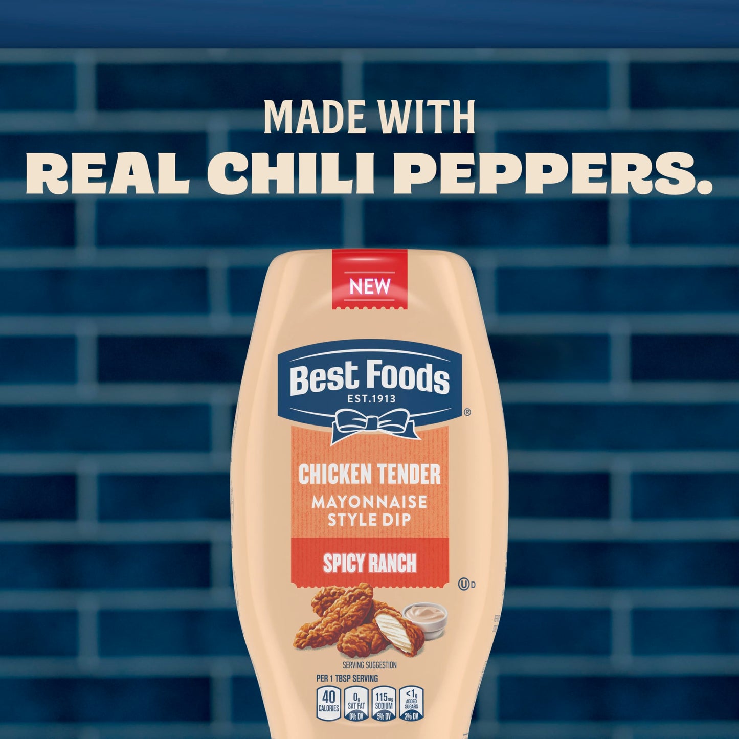 Best Foods Spicy Ranch Chicken Tender Mayonnaise Style Dip Spicy Ranch Delicious Flavor No Artificial Flavors 11.5 Fl Oz