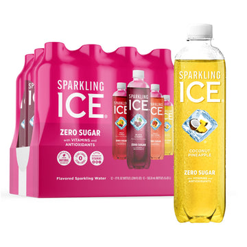 Sparkling Ice Pink Variety Pack, Flavored Sparkling Water, Zero Sugar, And Vitamins And Antioxidants, 17 Fl Oz, 12 Count (Black