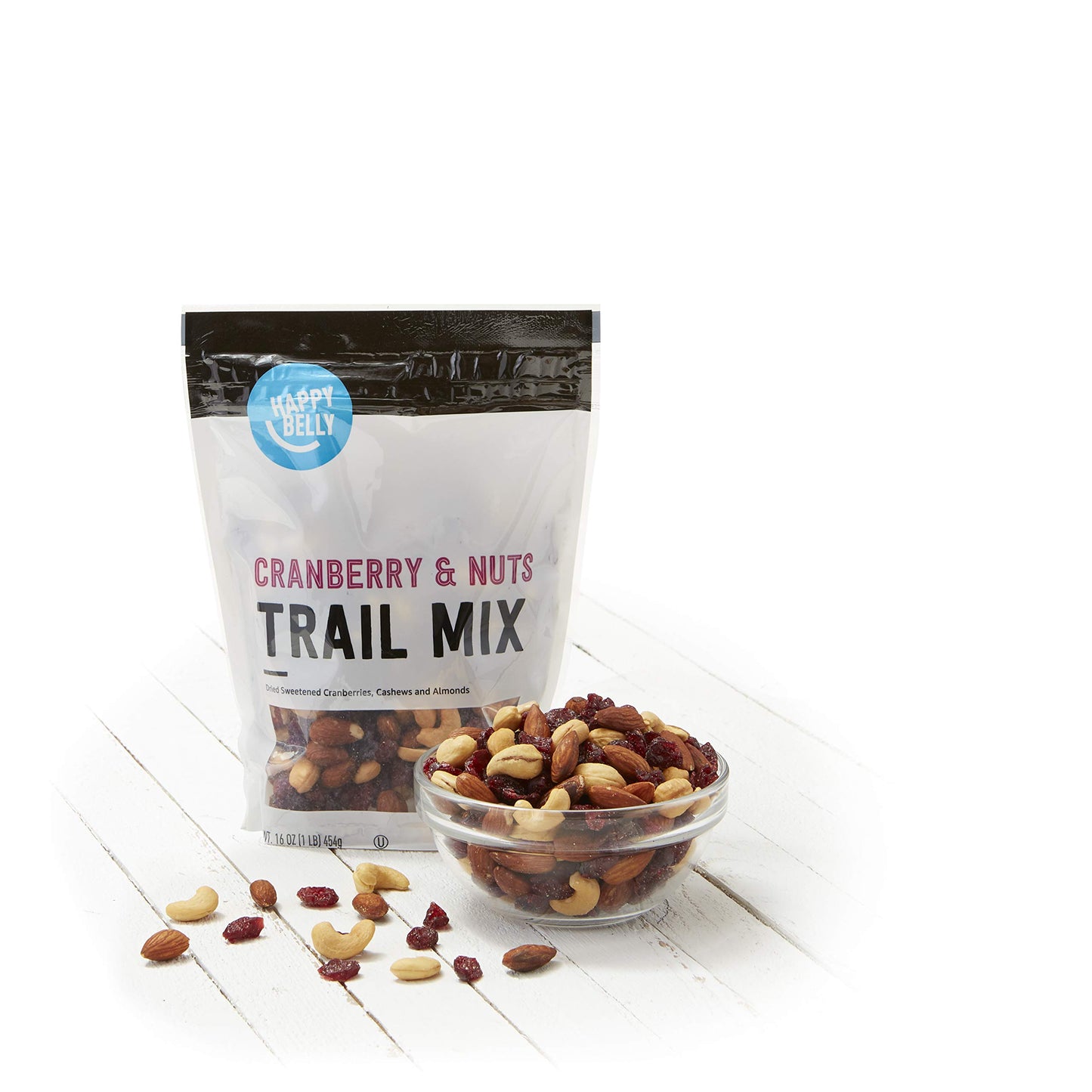 Happy Belly Trail Mix with Cranberries & Nuts, 16 Ounce (Pack of 1)