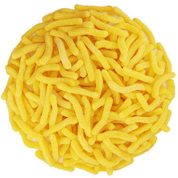 FirstChoiceCandy Sweet & Sour Gummy Worms, Multi Flavors and Solid Colors (1 Pound, Sour Yellow Pineapple)