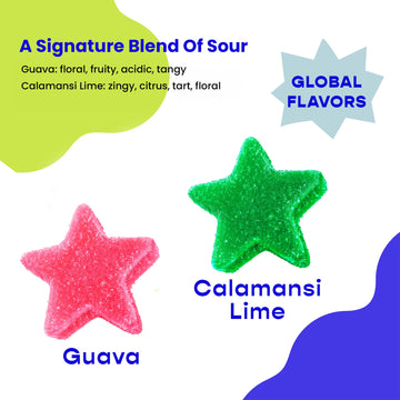 Better Sour Guava Calamnsi Lime Gummy Stars Candy, Tropical Sour Gummies With A Tangy Twist, Bold And Juicy Sour Candy Made With