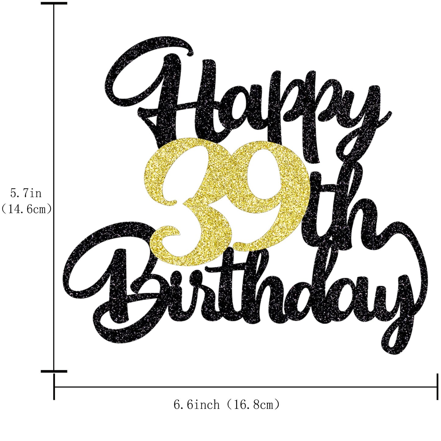 Klionjor 39Th Happy Birthday Cake Topper Happy Birthday Cake Decoration 39Th Birthday Party Decoration Gift Plugin (39)