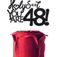 Happy 48th Birthday Cake Topper 48 Birthday Cake Toppers-Black Glitter, Funny 48th Cake Topper for Men,48 Cake Topper For Women,