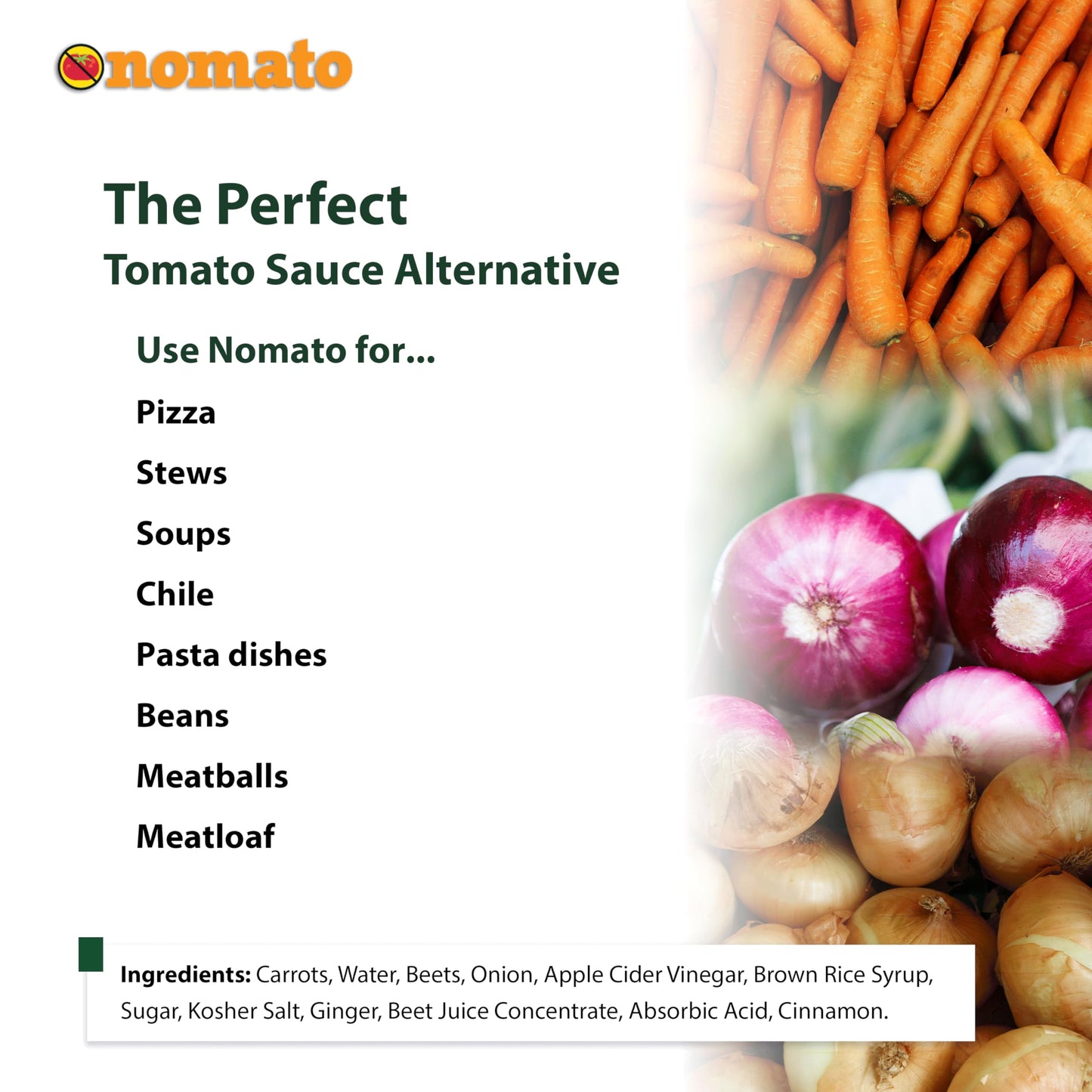 Nomato - 2 Pack Of Original Tomato Free Ketchup Sauce (13 Oz) - Tomato Free, Gluten Free, Nut Free And Dairy Free (Ketchup, 2 Pa