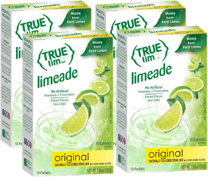 True Lime LIMEADE, True Lemon | True Citrus, 10 Count (Pack of 4)