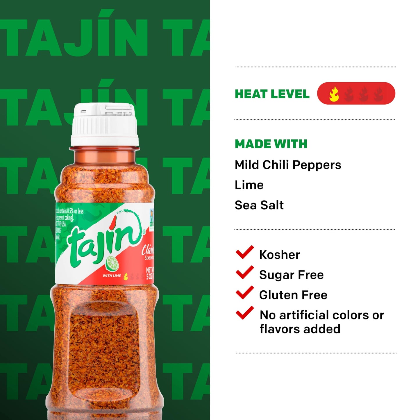 Tajín Clásico Chile Lime Seasoning 5 Oz (Pack Of 3)