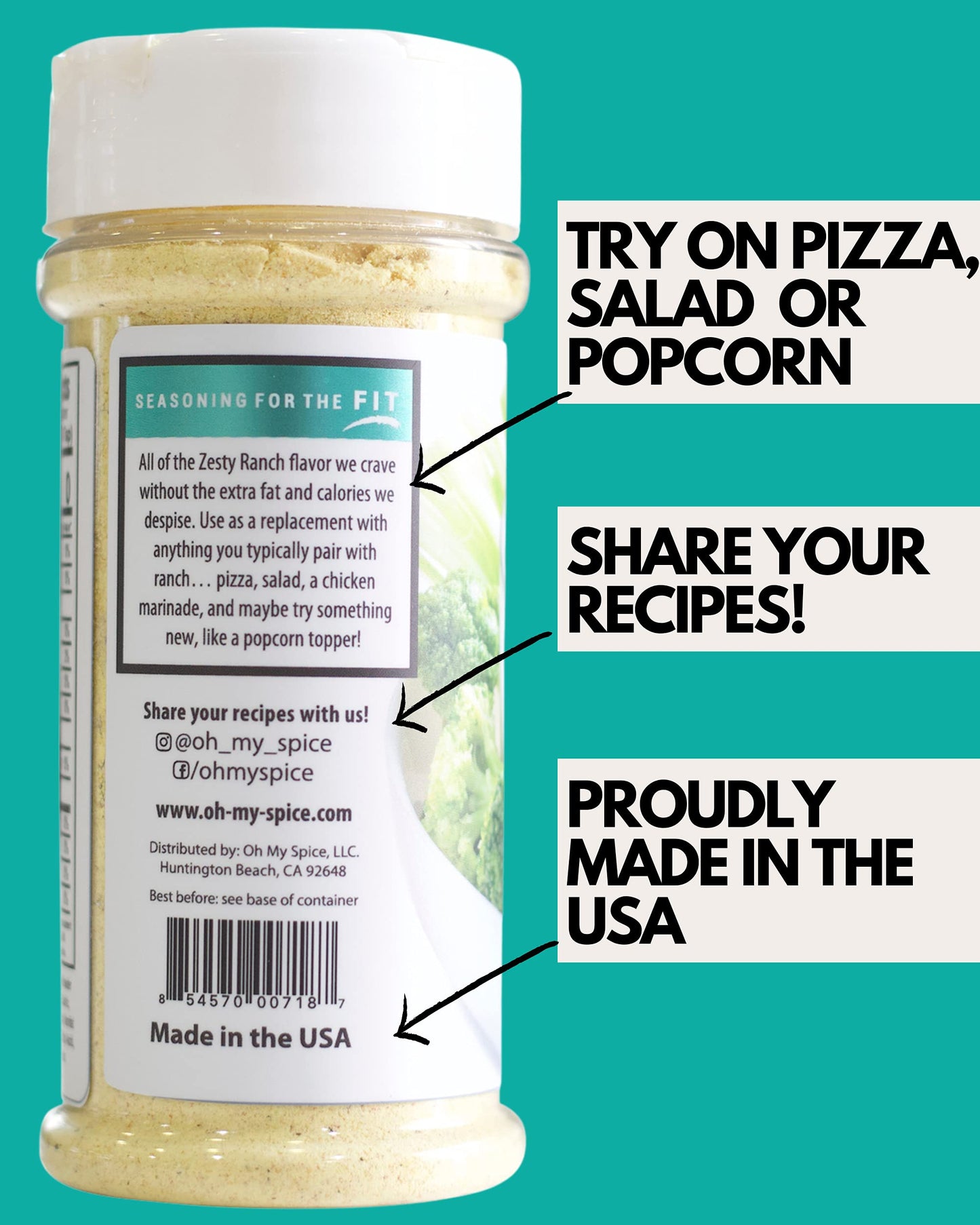 Popcorn Seasoning Ranch Flavoring - Ranch Seasoning Powder For Salad, Chicken Wings & Steak. Gluten Free & Low Sodium Salad Topp