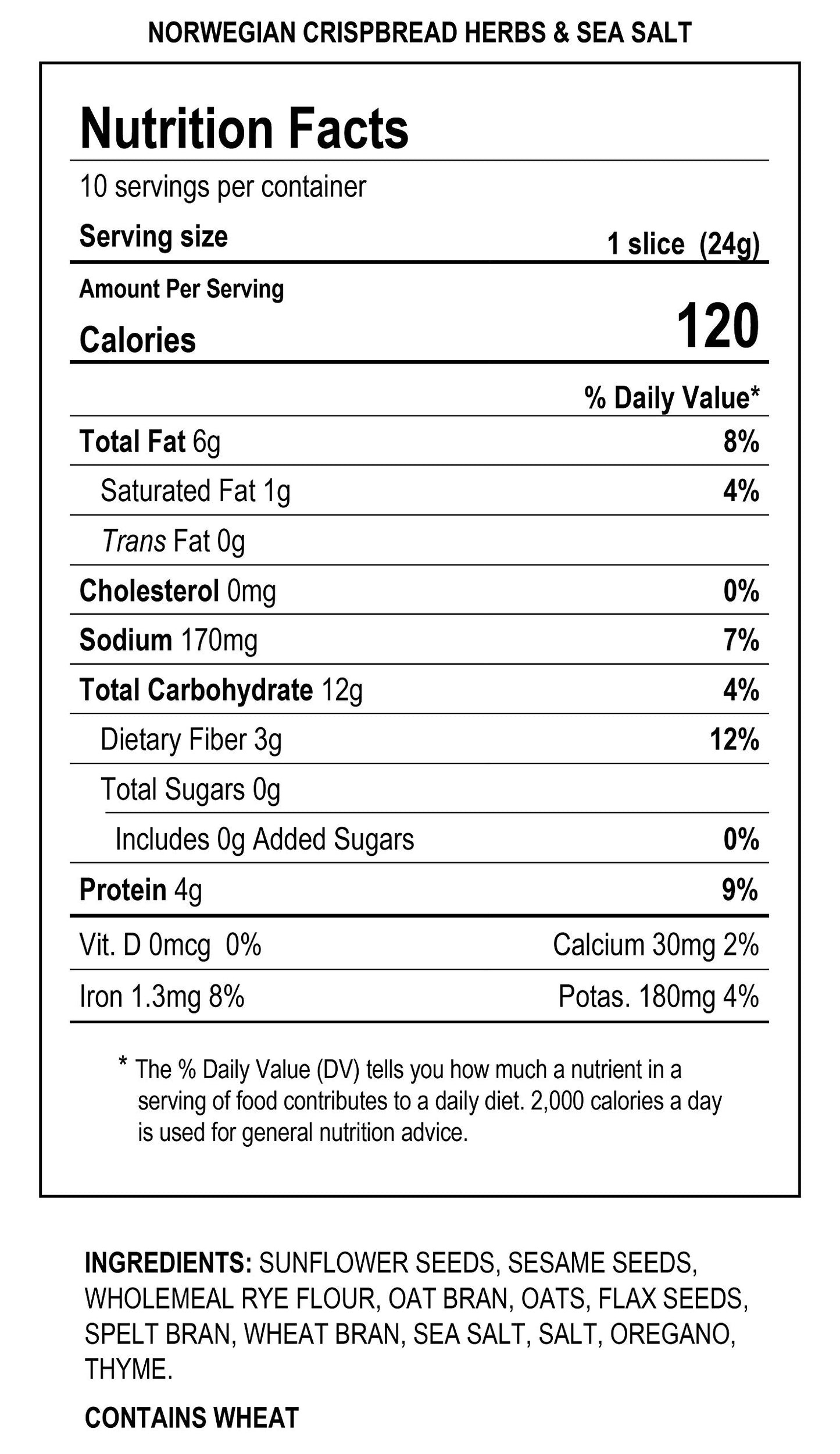 Sigdal Norwegian Crispbread - Non GMO, Vegan, Sugar Free, High Fiber, 2 Pack (0.17 Ounce)
