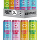 EBOOST Super Fuel Natural Energy Drink - Variety Pack  12 Pack - 3 x Orange Mango  Strawberry Lemonade  Ginger Lime  and Blue Raspberry - Natural Caffeine from Coffee and Green Tea
