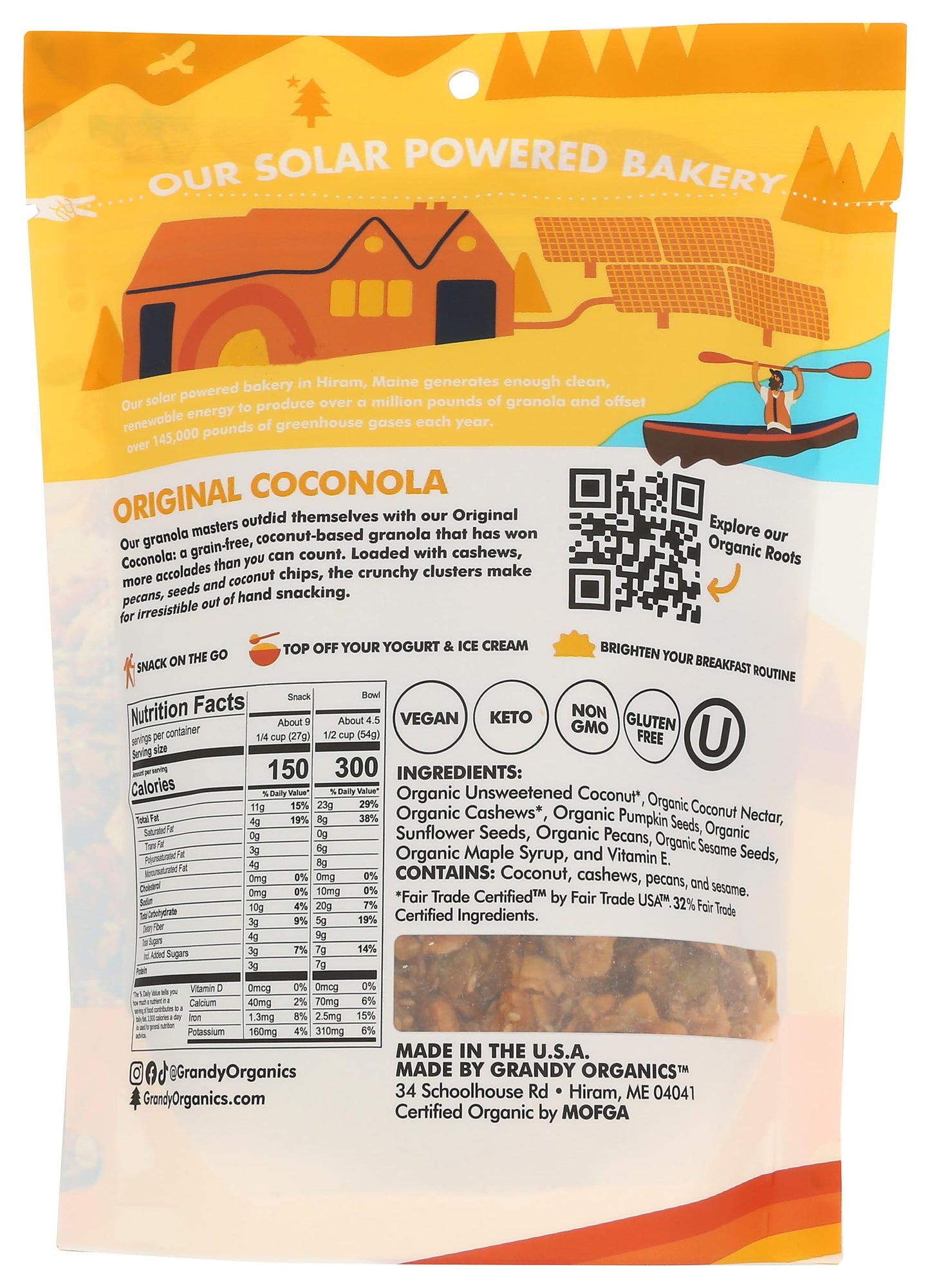 Grandy Organics Coconola Grain Free Granola, 9 oz, Gluten-Free, Non-GMO