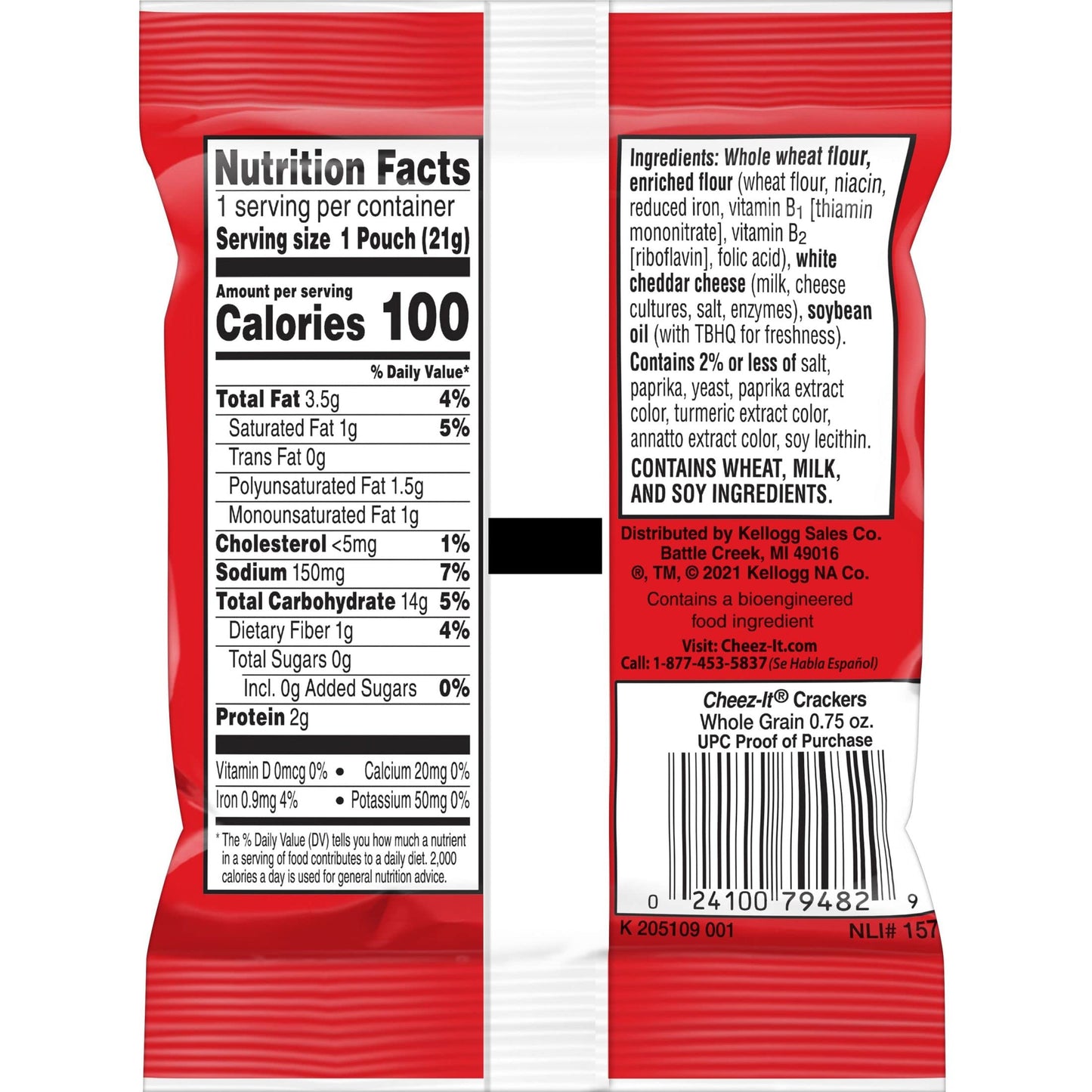 Cheez-It Baked Snack Cheese Crackers, made with 9g Whole Grain, .75oz (175 count)