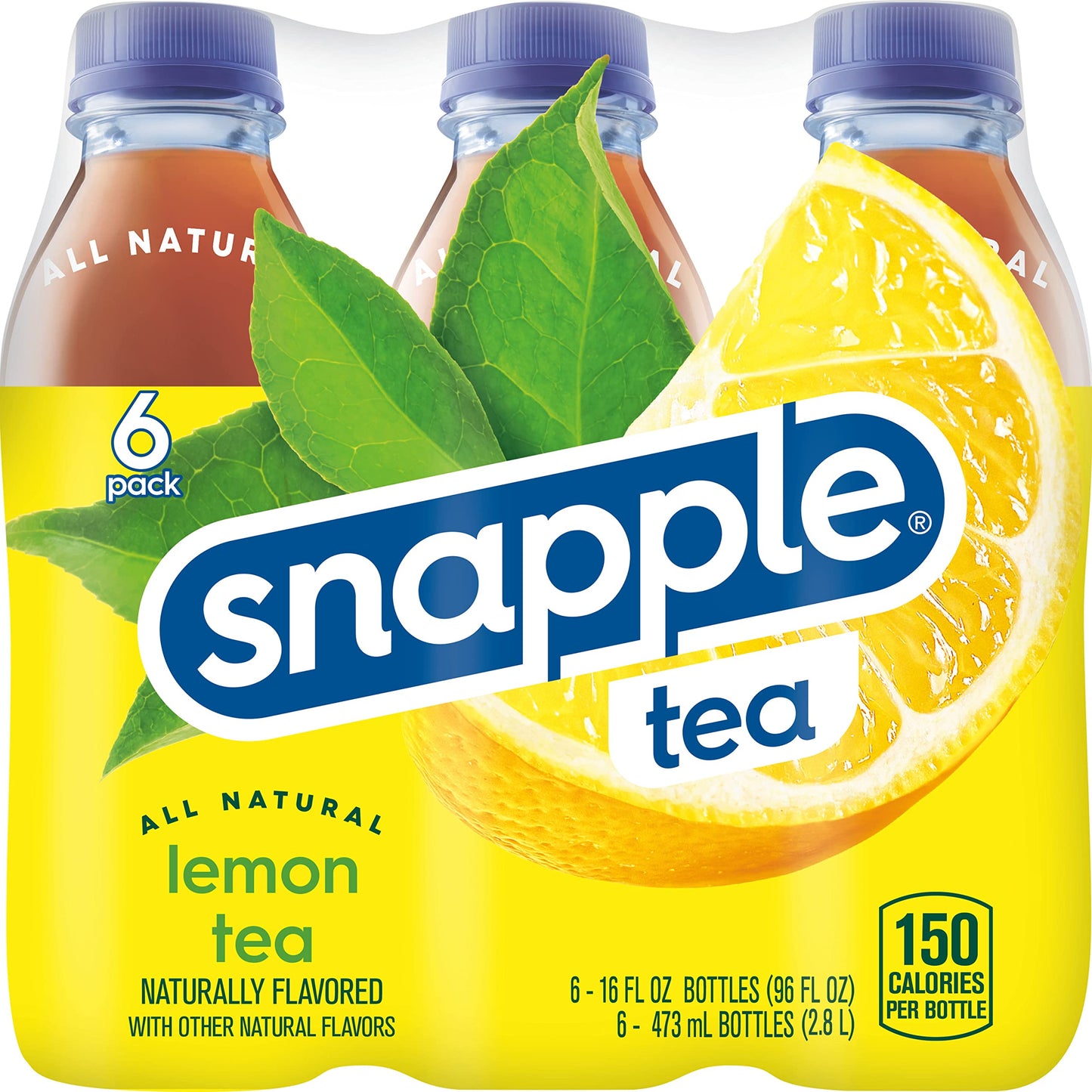 Snapple Lemon Tea, 16 Fl Oz Recycled Plastic Bottle, 6 Pack