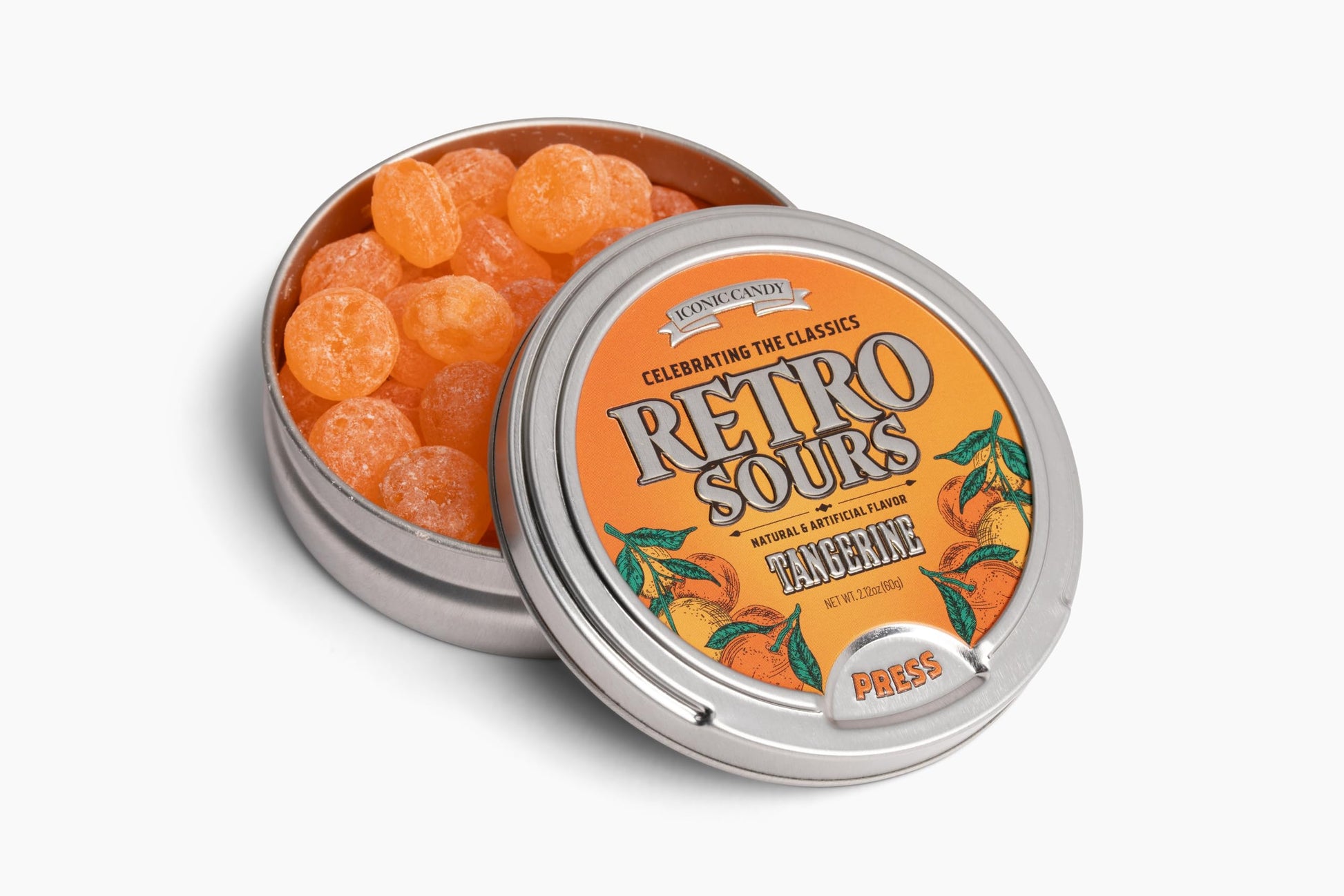 Retro Sours | Hard Tangy Candy | Brought To You By Iconic Candy (1, Tangerine)