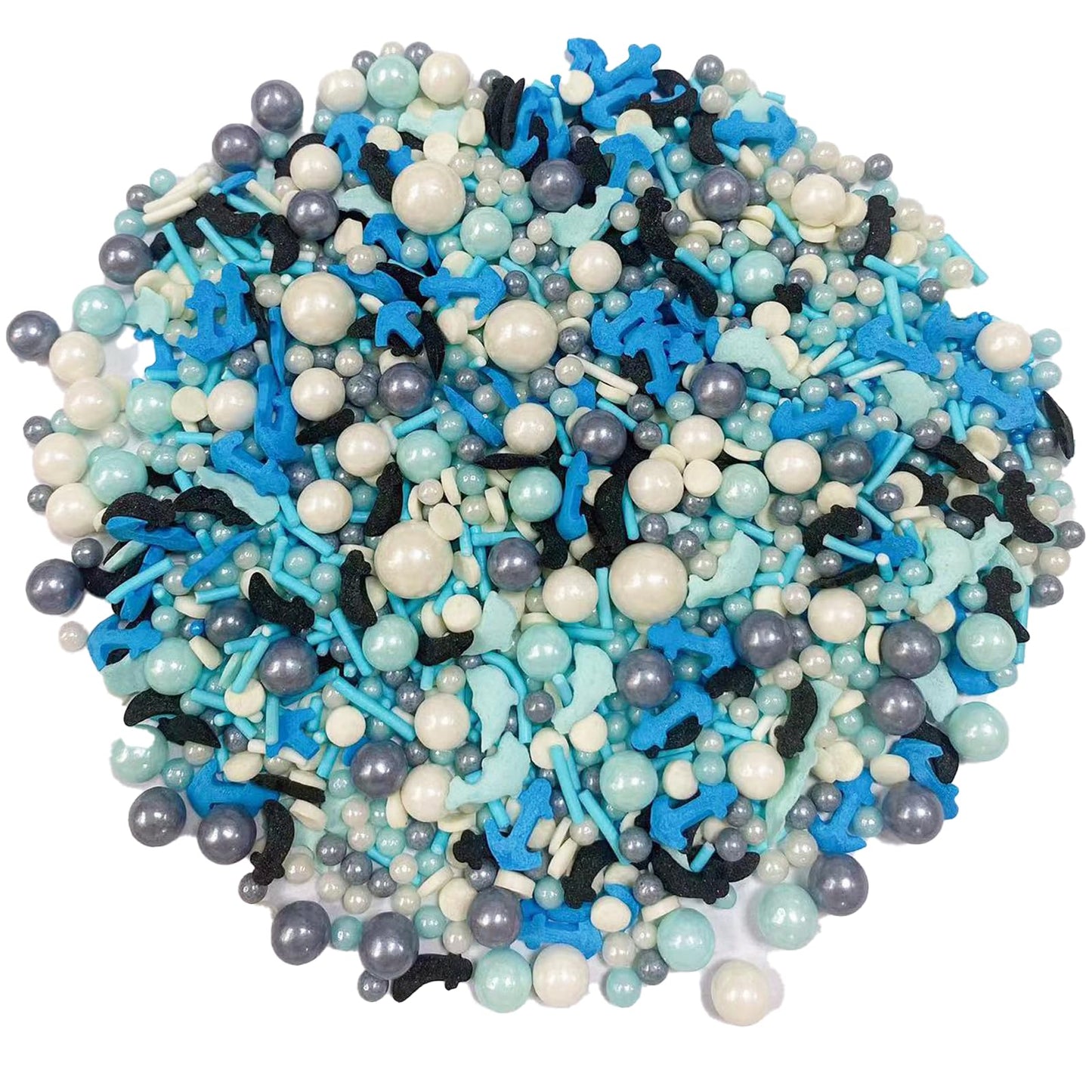 Sentovac Ocean Sprinkle Mix for Cake Decorating - Anchor Dolphin Candy, Blue, Sea Theme Party Supplies