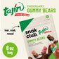 Snak Club Tajin Chocolatey Gummy Bears, Assorted Chocolate Covered Fruit Candy Gummies with Chili and Lime Seasoning, Mild, Glut