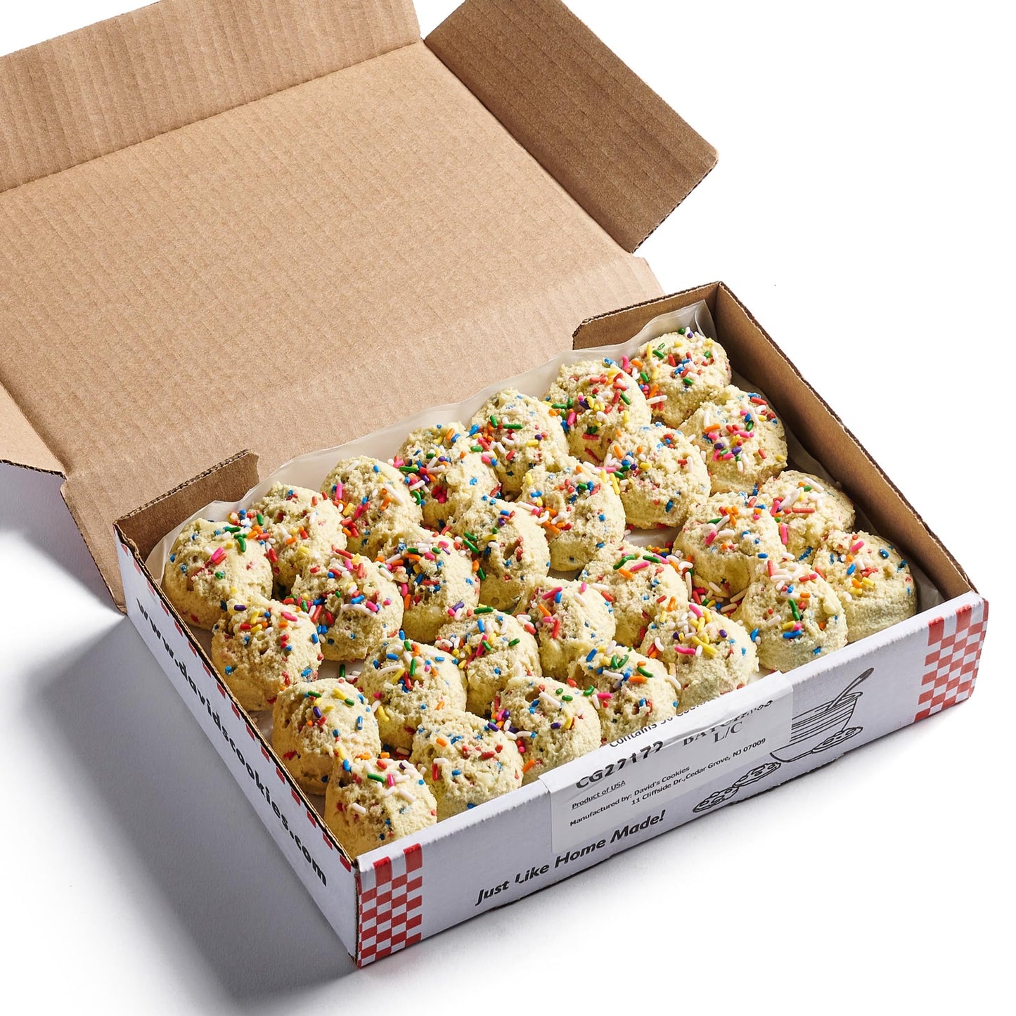 Davids Cookies Celebration Cookie Dough  Pre-Formed 1.5Oz Dough Balls - Chocolate & White Chocolate Chips - 2 Boxes  30 Ready-To-Bake Cookies - Birthday & Party Dessert Treats