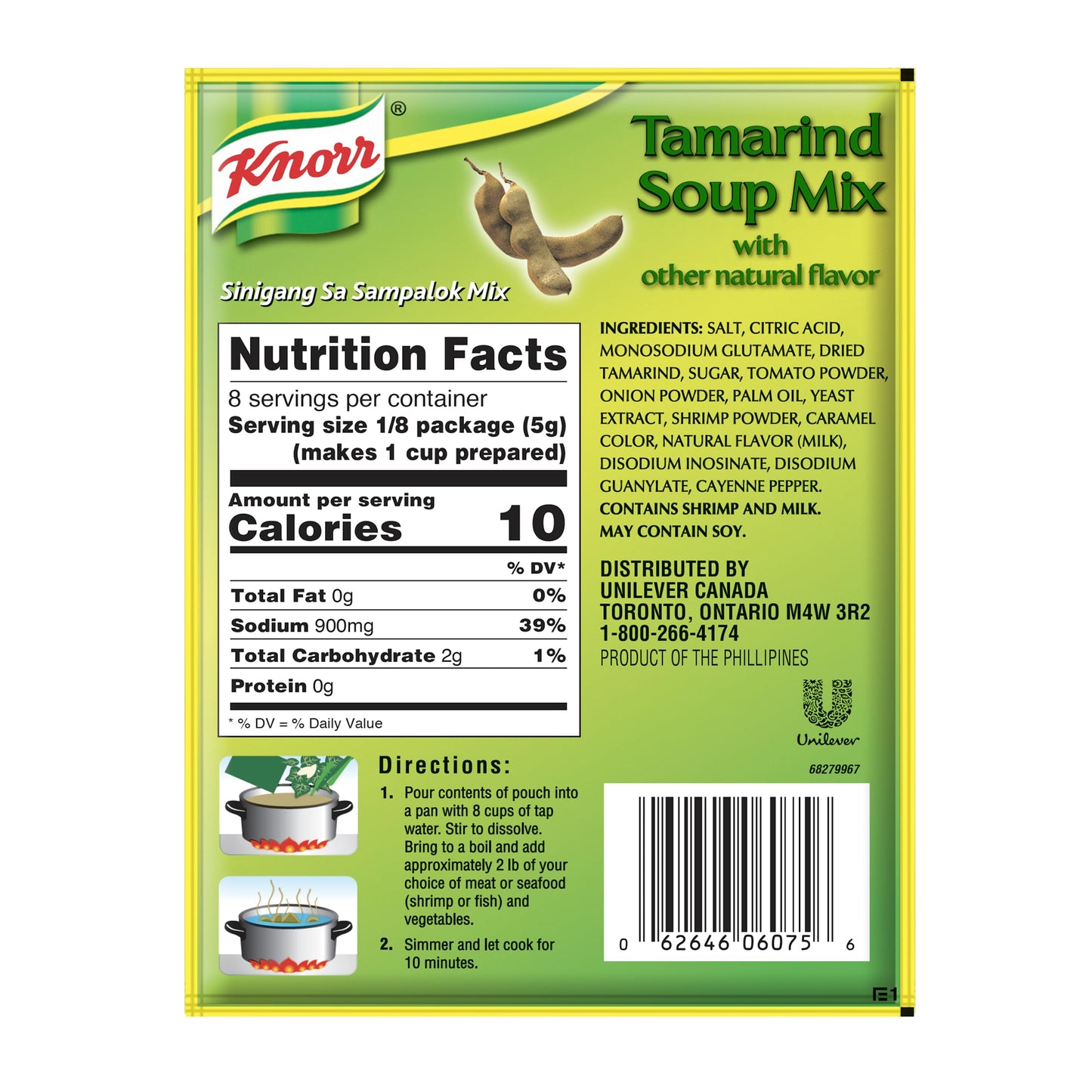 Knorr Tamarind Soup Mix (Sinigang Sa Sampalok Mix), 1.41Oz. (40G) (Pack Of 9), 12.69 Ounce