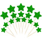 Gyufise 42Pcs Star Cupcake Toppers Green Glitter Assembled Twinkle Star Cupcake Picks Wedding Engagement Bridal Shower Birthday 