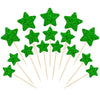 Gyufise 42Pcs Star Cupcake Toppers Green Glitter Assembled Twinkle Star Cupcake Picks Wedding Engagement Bridal Shower Birthday 